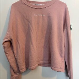 Calvin Klein Jeans women's Sweat shirt rose pink size XL cropped